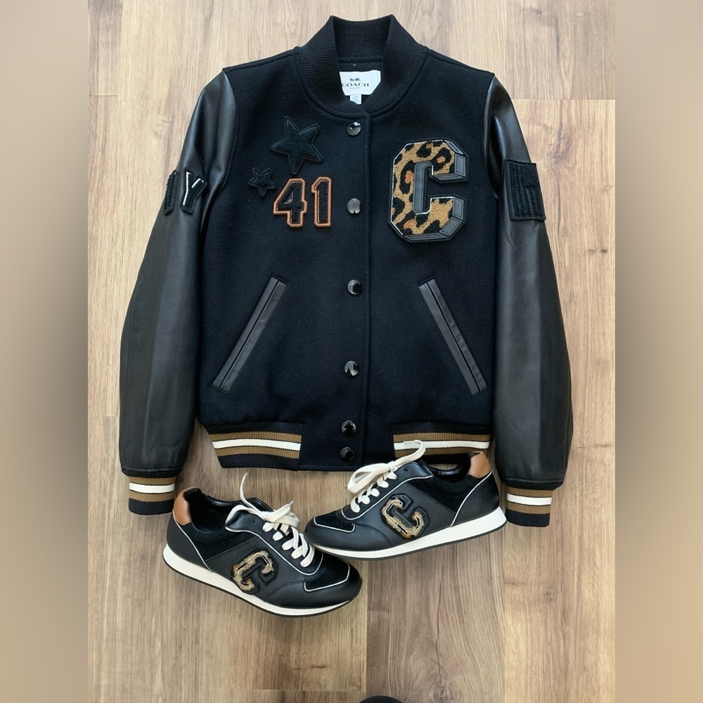 Coach Varsity Jacket XXS & Coach Rebecca Varsity shoes size 6. Matching set.